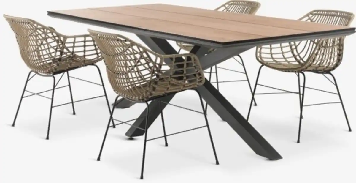 Bild 1 von YPNASTED L215 Tisch + 4 ILDERHUSE Stuhl natur