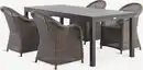 Bild 1 von VATTRUP L206/321 Tisch schwarz + 4 GAMMELBY Stuhl grau