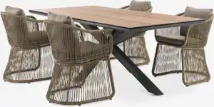 YPNASTED L215 Tisch + 4 STORDALEN Stuhl natur