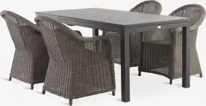 VATTRUP L172/276 Tisch schwarz + 4 GAMMELBY Stuhl grau