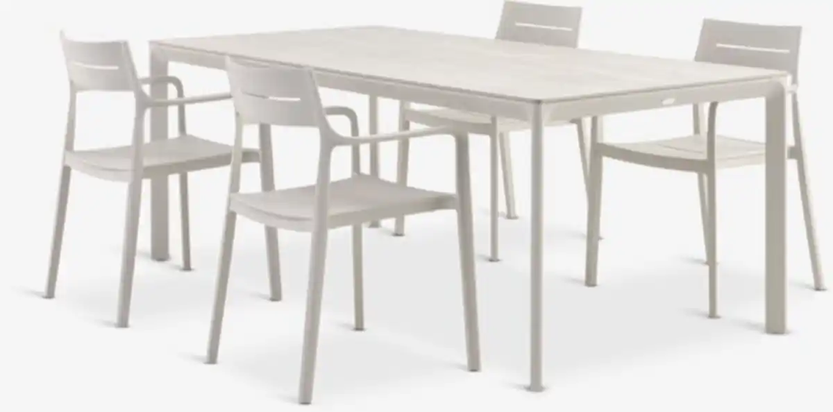 Bild 1 von KUMLA L200 Tisch + 4 INGSTRUP Stuhl beige