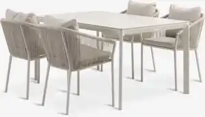 KUMLA L150 Tisch + 4 GILJA Stuhl beige