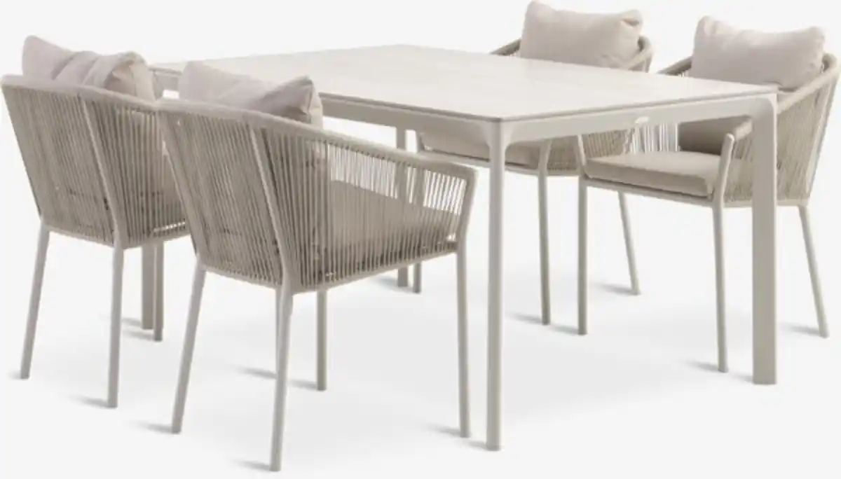 Bild 1 von KUMLA L150 Tisch + 4 GILJA Stuhl beige