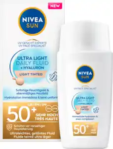 NIVEA SUN Sonnenfluid Gesicht leicht getönt, invisible daily, LSF 50+, 40 ml