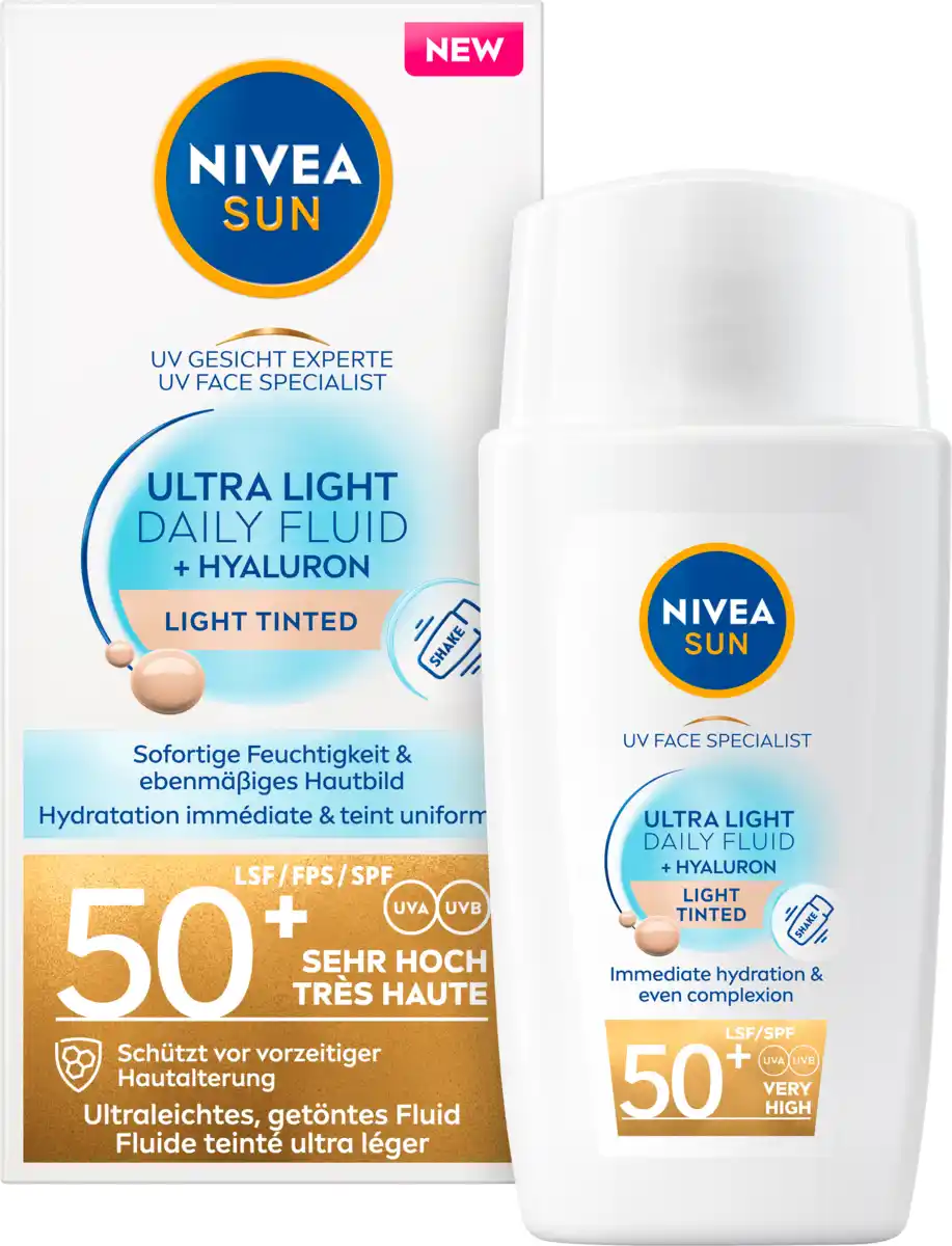 Bild 1 von NIVEA SUN Sonnenfluid Gesicht leicht getönt, invisible daily, LSF 50+, 40 ml