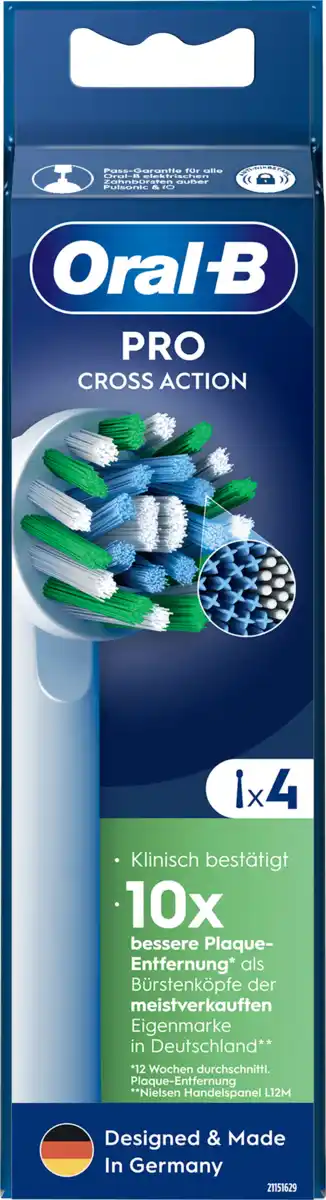 Bild 1 von Oral-B Aufsteckbürsten PRO CrossAction weiss, 4 St