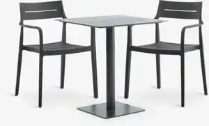 KAPPRUET L65 Tisch + 2 INGSTRUP Stühle schwarz