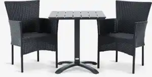 HOBRO L70 Tisch + 2 AIDT Stuhl schwarz