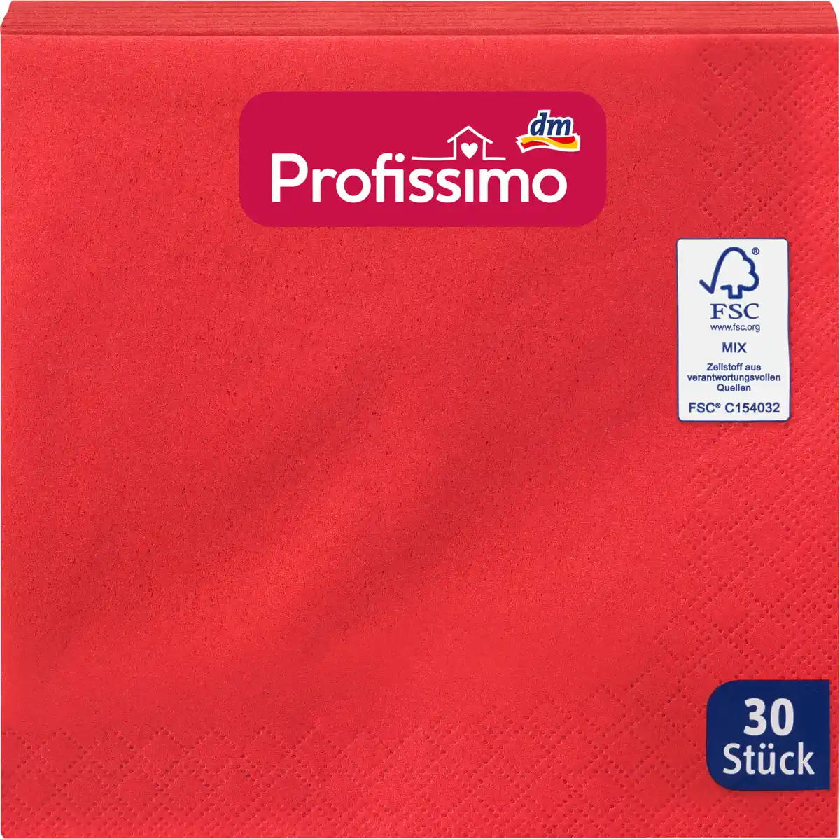 Bild 1 von Profissimo Servietten rot (33 x33 cm), 30 St