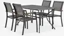 Bild 1 von LARVIK L150 Tisch + 4 SIRDAL Stapelstühle grau