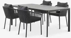 KUMLA L200 Tisch + 4 GILJA Stühle grau