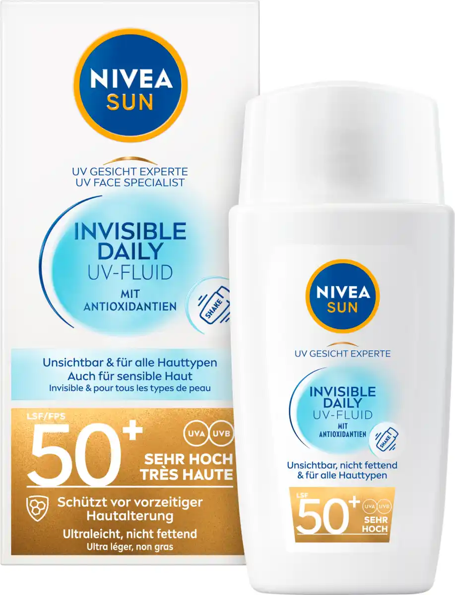 Bild 1 von NIVEA SUN Sonnenfluid Gesicht invisible daily LSF 50+, 40 ml