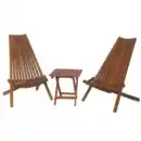 Bild 4 von 2er Set Holzliegestuhl mit Tisch aus Akazie klappbar