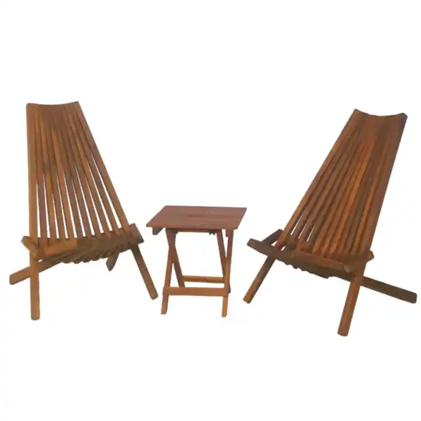 Bild 4 von 2er Set Holzliegestuhl mit Tisch aus Akazie klappbar