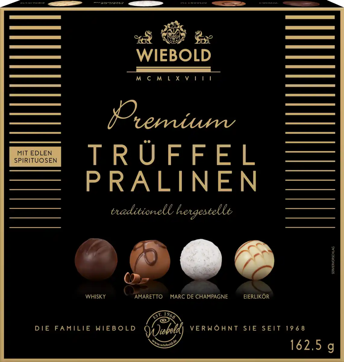 Bild 1 von Wiebold Premium Trüffel Pralinen mit Alkohol, 162,5 g