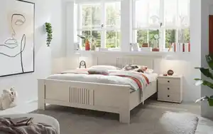 Vito - Bettanlage Linate, grau, 180 x 200 cm, inkl. Nachtkonsole