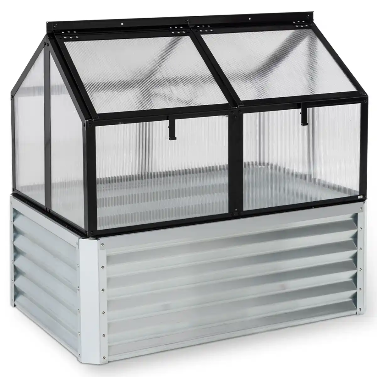 Bild 1 von Garten-Hochbeet mit Dach-/ Frühbeet ca. 80 x 120 x 44 cm Silber