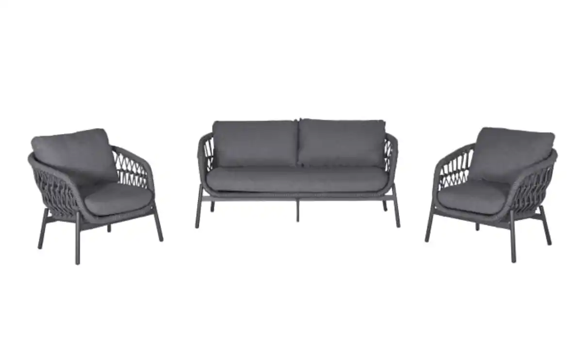 Bild 1 von Schöner Wohnen Kollektion - Gartenmöbelset Bari, anthrazit/dunkelgrau, 3-teilig