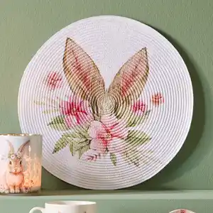 Platzset mit Hasenohren-Motiv, Ø ca. 38 cm