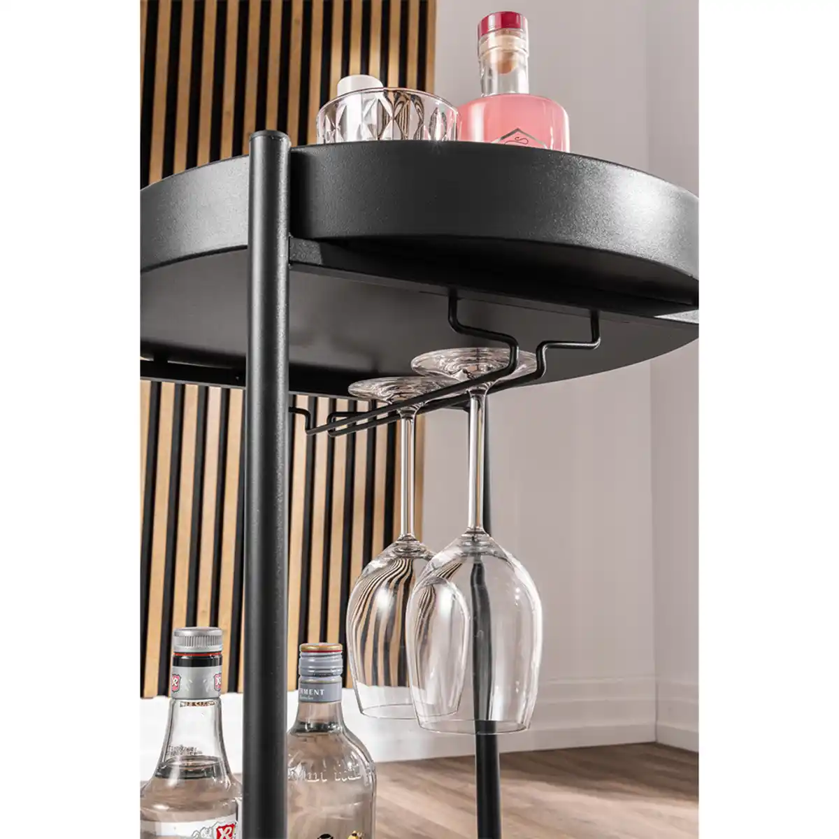 Bild 3 von Bartisch aus Eisen mit Getränkehalterung, ca. 40 x 75 cm - Charcoal