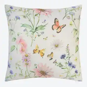 Kissenhülle mit Blumen-Muster, ca. 40x40 cm