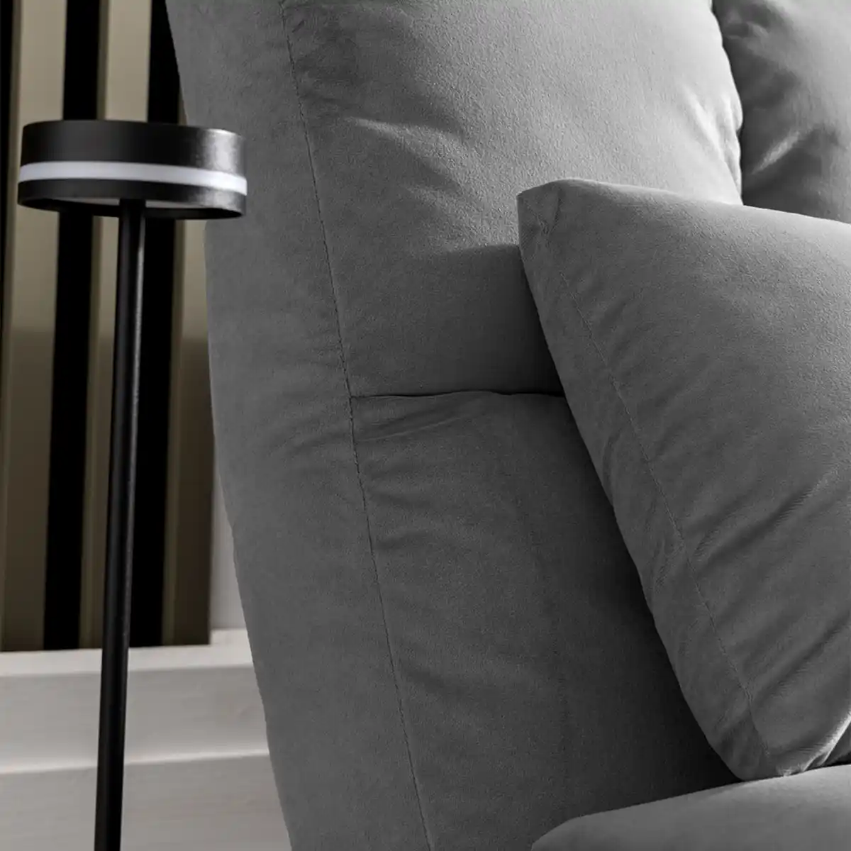 Bild 4 von 2 in 1 faltbares Bodensofa Bett mit Rückenlehne - Dunkelgrau