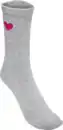 Bild 1 von IDEENWELT Rippsocken mit Herzmotiv grau/pink Gr. 39/42