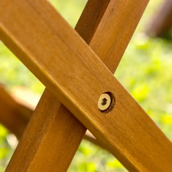 Bild 2 von 2er Set Holzliegestuhl mit Tisch aus Akazie klappbar