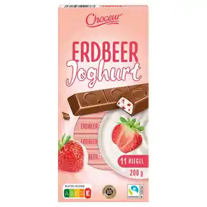 CHOCEUR Milchriegel 200 g, Erdbeer-Joghurt