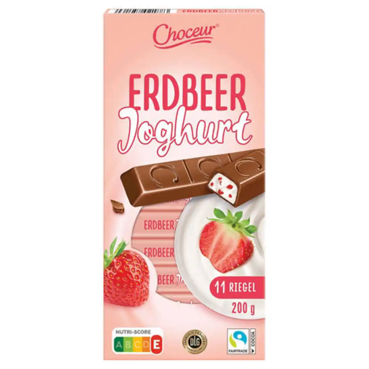 Bild 1 von CHOCEUR Milchriegel 200 g, Erdbeer-Joghurt