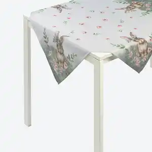 Mitteldecke mit Hasen-Motiv, ca. 80x80 cm