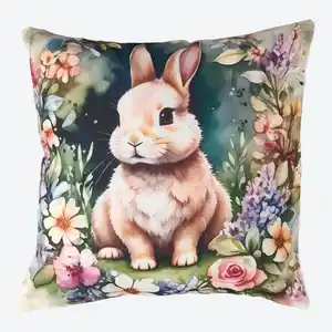 Kissenhülle mit Hasen-Aufdruck, ca. 40x40 cm