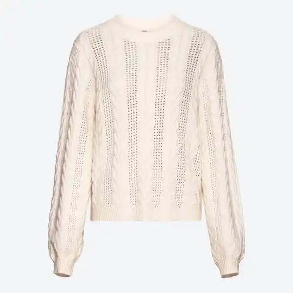 Bild 2 von Damen-Pullover mit Zopfstrickmuster