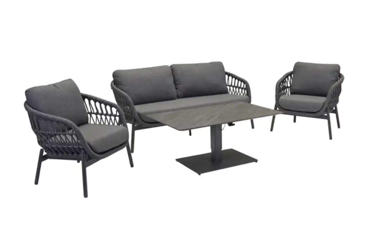 Bild 2 von Schöner Wohnen Kollektion - Gartenmöbelset Bari, anthrazit/dunkelgrau, 3-teilig