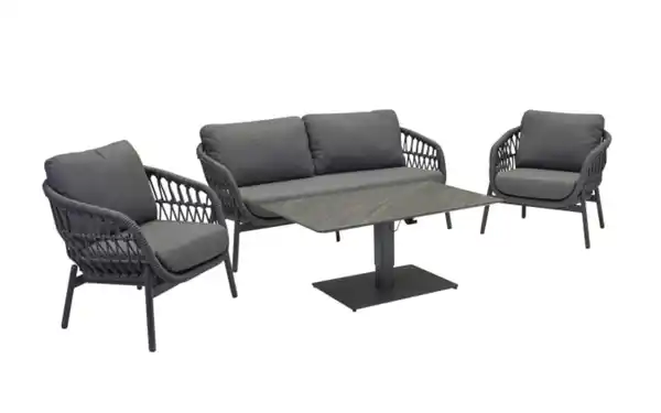 Bild 2 von Schöner Wohnen Kollektion - Gartenmöbelset Bari, anthrazit/dunkelgrau, 3-teilig