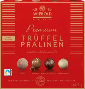 Wiebold Premium Trüffel Pralinen ohne Alkohol, 162,5 g