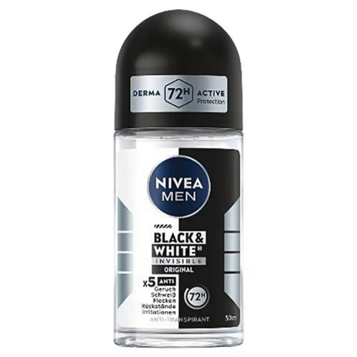 Bild 1 von NIVEA Deo Roll-on 50ml, Invisible Black & White Men