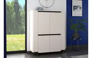 Forte - Highboard Vodol, sandfarbig/schwarz