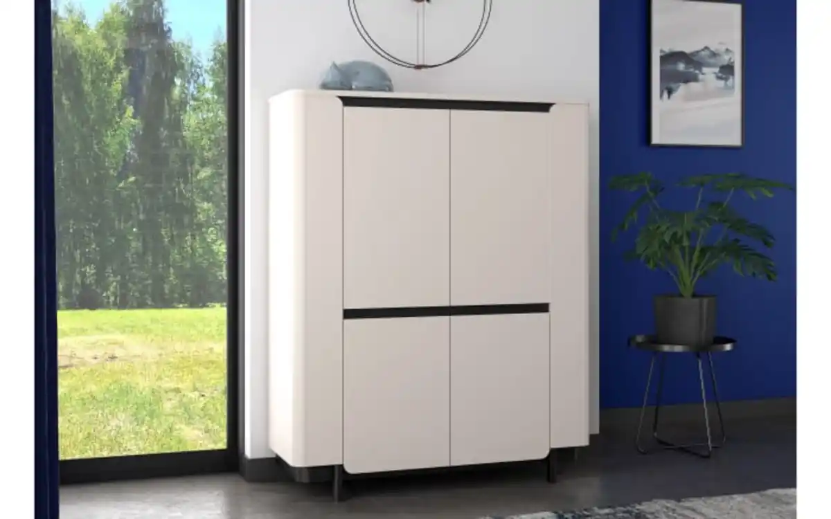 Bild 1 von Forte - Highboard Vodol, sandfarbig/schwarz