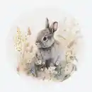 Bild 1 von Platzset mit Hasen-Motiv, Ø ca. 38 cm