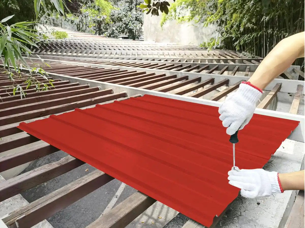 Bild 2 von Profi-/Trapezblech - 12er-Set, ca. 117 cm x 57 cm - Bordeaux-Rot