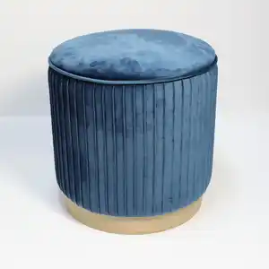 Sitzhocker mit Stauraum Samt - Blau