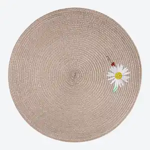 Platzset mit Stickerei, Ø ca. 38 cm