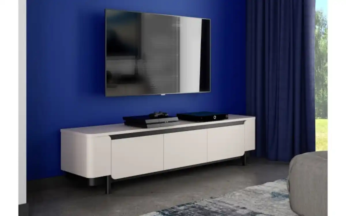 Bild 1 von Forte - TV-Unterschrank Vodol, sandfarbig/schwarz