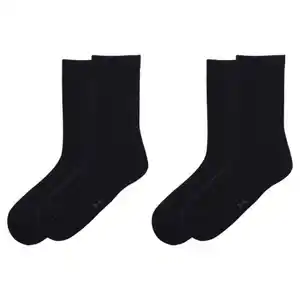 UP2FASHION Damen oder Herren Socken, 2er-Pack, Schwarz, 35/38