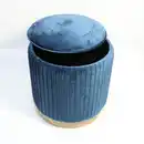 Bild 2 von Sitzhocker mit Stauraum Samt - Blau
