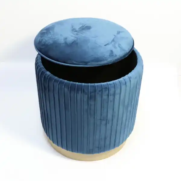 Bild 2 von Sitzhocker mit Stauraum Samt - Blau