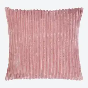 Kissenhülle mit Flanell-Streifen, ca. 40x40 cm