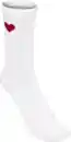 Bild 1 von IDEENWELT Rippsocken mit Herzmotiv weiss/rot Gr. 39/42