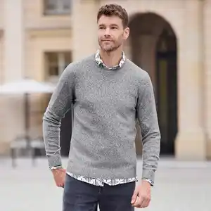 Herren-Feinstrick-Pullover mit Rundhalsausschnitt